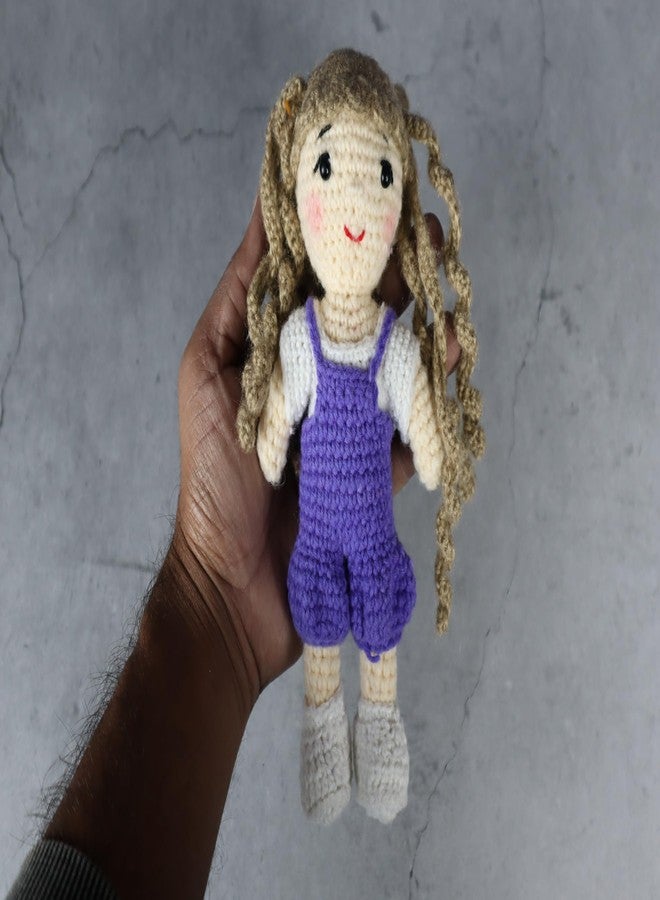 سوترا دمية كروشيه يدوية الصنع من سوترا، ترتدي بذلة أرجوانية وقميصًا أبيض | لعبة أميغورومي صوفية ناعمة | هدية يدوية الصنع للأطفال، وديكور غرفة الأطفال والمنزل - Image 2